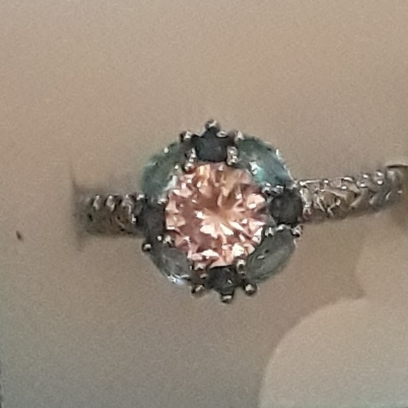 Pink topaz sapphire gemstone ring - Picture 2 of 4